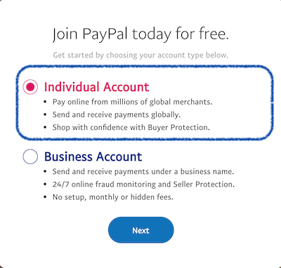 Paypal个人账户