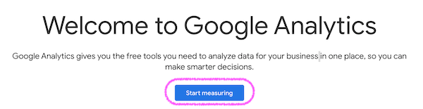 google analtyics-start measuring